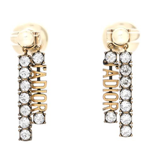 dior tribales ohrringe gold|CHRISTIAN DIOR Pearl Crystal J'Adior Tribales Earrings Antique .